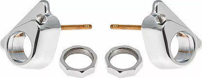 CHROME WIPER TOWER BEZEL AND NUT SET 1955-1959 GMC AND CHEVY PICKUP TRUCK