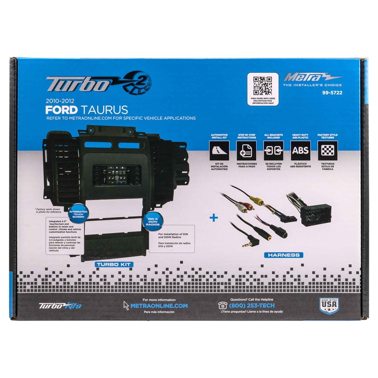 Metra 2010-2012 Ford Taurus(w/Key Start) 1 or 2 DIN Dash Kit