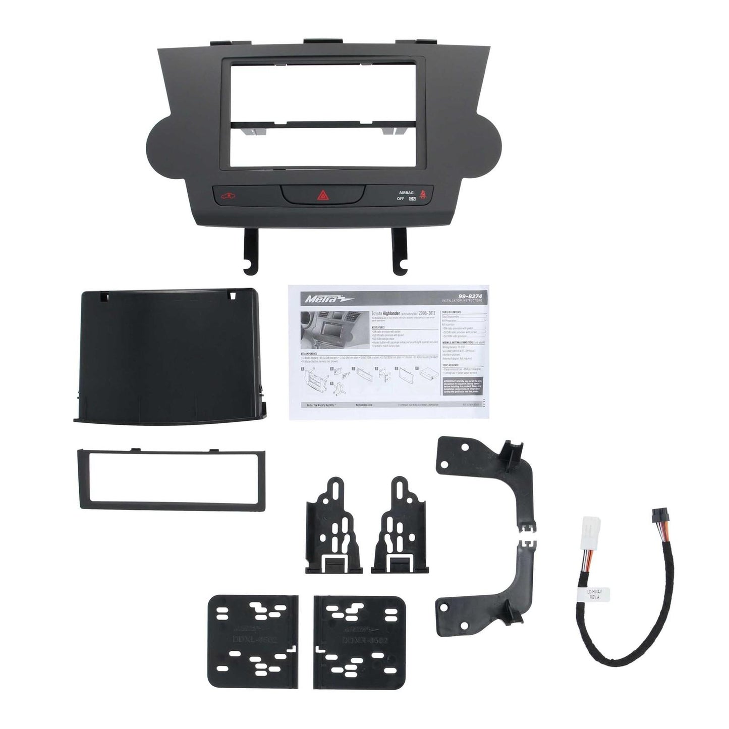 Metra 99-8274BR HIGHLANDER 08-12 DIN/DDIN NAV BROWN Double DIN Dash Kit