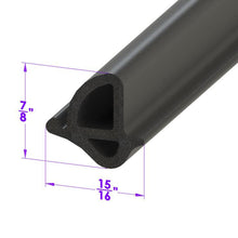 Door Side Seal Smooth, Black, Skin-Covered Sponge Extrusion - LP 41-O