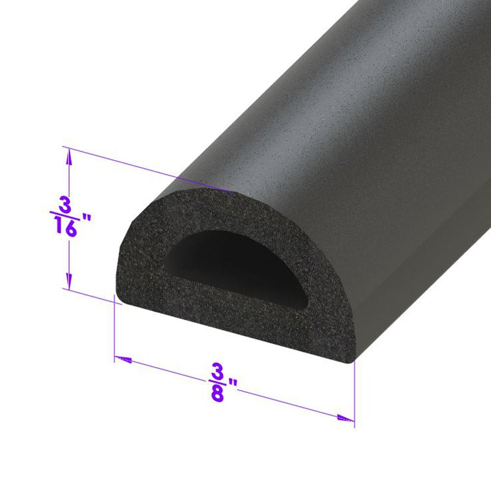 D Shaped Extrusion .354" Wide X .216 High - LP 80-C