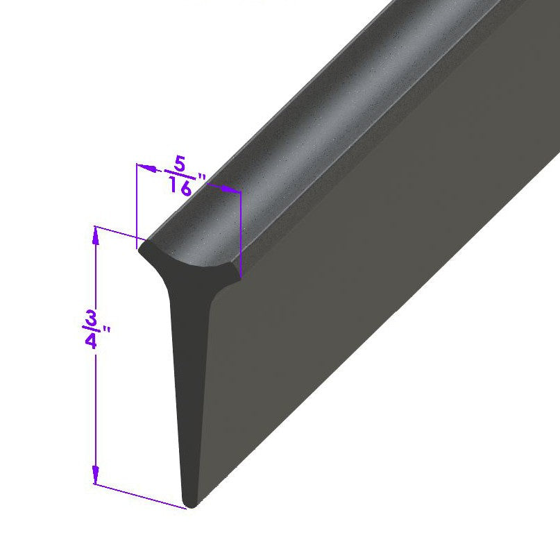 Swing-Out Windshield Seal 3/4" "T" Rubber - LP 49-A