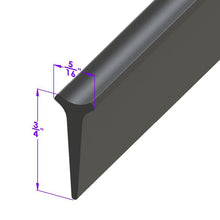 Swing-Out Windshield Seal 3/4" "T" Rubber - LP 49-A