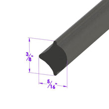 .3125" Black Rubber Lock Strip - LP 2