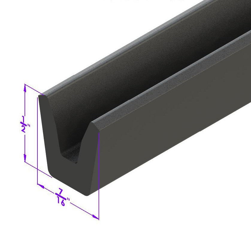 U Channel Rubber 3/8" wide X 7/16" deep, 1/8" Width - LP 11