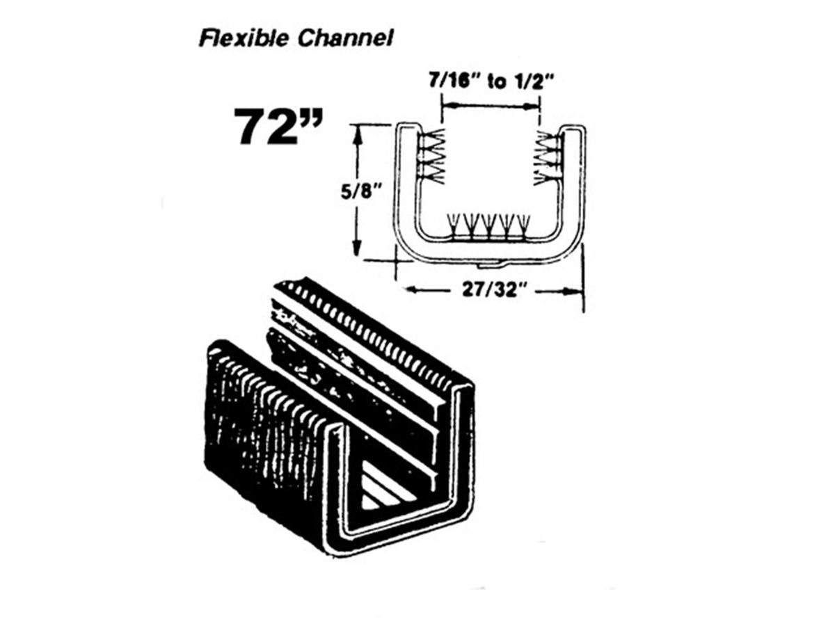 Flexible window channel For Chevrolet C10 Panel, C10 Pickup 1960-1963 - WC 18-72