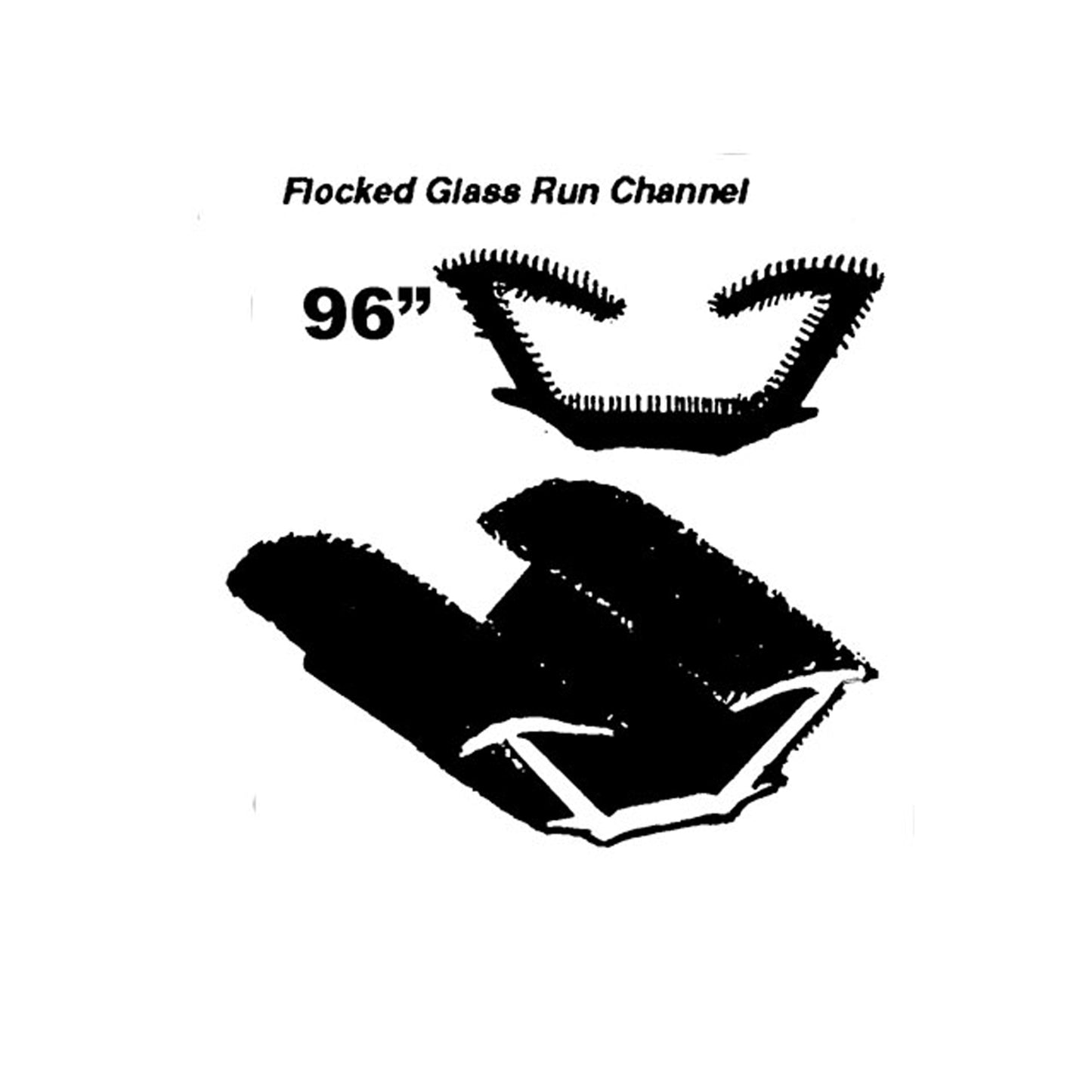 Flocked Glass Run Channel For Chevrolet C10 Pickup, C20 Pickup 1965-67 WC 33-96