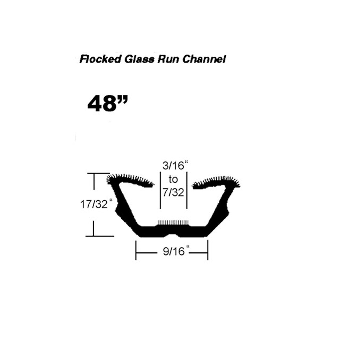 Flocked Window Channel For Chevrolet Chevy II 1962-67, Corvair 1960-67 WC 22-48