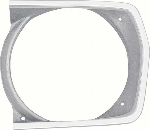 1971-72 Valiant, Duster, Scamp; Headlamp Bezel ; LH Drivers Side; Argent Silver