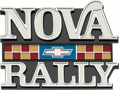 372940 - 1977-79 Chevrolet Nova; Rally Front Grill Emblem; with Hardware; GM Licensed