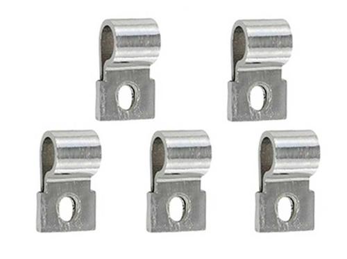 1967-68 Mustang; Underhood Turn Signal Harness Clip Kit; Chrome; Set Of 5