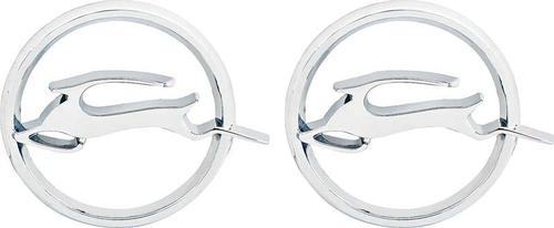 3822641 - 1962 Chevrolet Impala Quarter Panel Emblems; with Hardware; Pair; GM Licensed