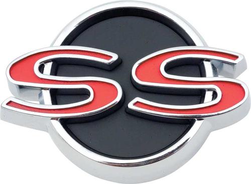 3875713 - 1966 Chevy Nova; SS Grill Emblem ; with Hardware; GM Licensed