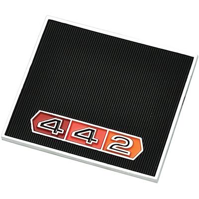 391939 - 1966 Oldsmobile 442; Dash Panel Emblem; 442 In Tri-color Bar; With Black Background Accenting