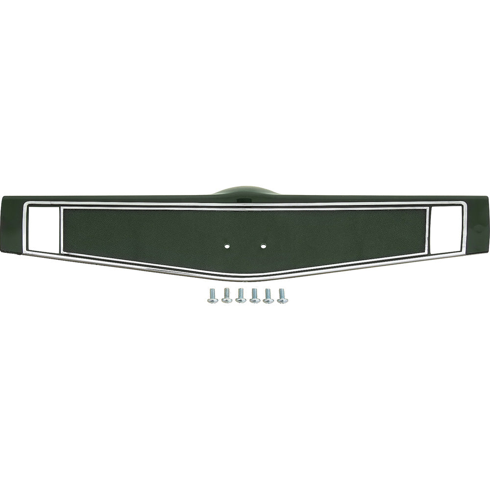 3961778 - 1969-70 Chevrolet; Steering Wheel Shroud; Dark Green With Silver Trim