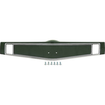 3961778 - 1969-70 Chevrolet; Steering Wheel Shroud; Dark Green With Silver Trim