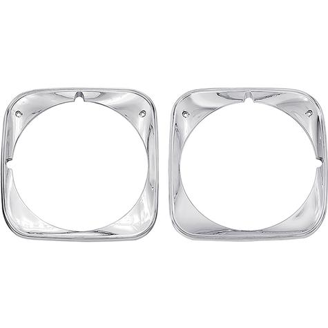 1971 Chevelle, Malibu, El Camino, Sprint; Headlight Bezels; LH and RH; ; Chrome Plated Finish; Replaces GM#'s 3982449, 3