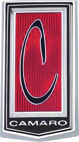 3996683 - 1971-73 Chevrolet Camaro; Header Panel Emblem; GM Licensed