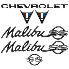 Trim Parts 1964-67 Chevrolet Chevelle/Malibu Emblem Kit Black & Gray - (4100G)