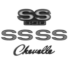Trim Parts 1968-69 Chevrolet Chevelle Emblem Kit Black & Gray - (4101G)