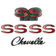Trim Parts 1968-69 Chevrolet Chevelle Emblem Kit Black & Red - (4101R)