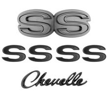 Trim Parts 1970-72 Chevrolet Chevelle Emblem Kit Black - (4102B)