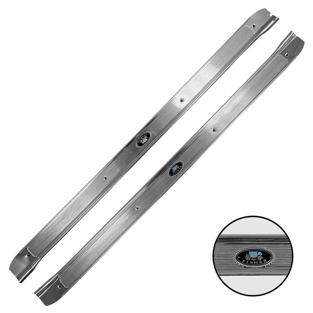 Trim Parts 1968-72 Chevrolet Chevelle 2-Door Sill Plates W/"Body By Fisher" Tag/ Pair - (4152)