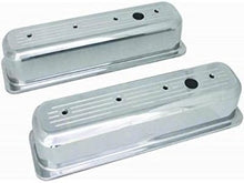 Tall Plain Polished Aluminum Center Bolt Valve Cover for Small Block Chevy