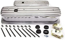 Tall Finned Polished Aluminum Center Bolt Valve Cover for Small Block Chevy