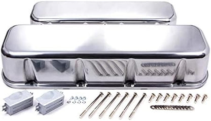 Tall Plain Polished Aluminum Valve Cover for Big Block Chevy