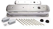 TALL PLAIN POLISHED ALUMINUM CENTER BOLT VALVE COVER FOR SMALL BLOCK CHEVY