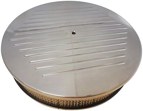 14" x 3" Round Aluminum Milled Flat Base Air Cleaner Set