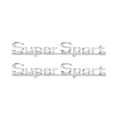 Trim Parts 1966 Chevrolet Chevelle Rear Quarter "Super Sport"Emblem W/Fasteners, Pair - (4315)