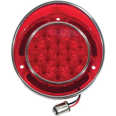 1968-73 Chevrolet Corvette; LED Tail Light W/SS Rim - Red