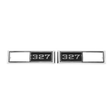 Trim Parts 1968 Chevrolet Car/El Camino Front Marker Light "327" Bezel W/Fasteners, Pair - (4521)