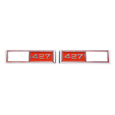 Trim Parts 1968 Chevelle/El Camino Front Marker Light Red "427" Bezel W/Fasteners, Pair - (4524A)