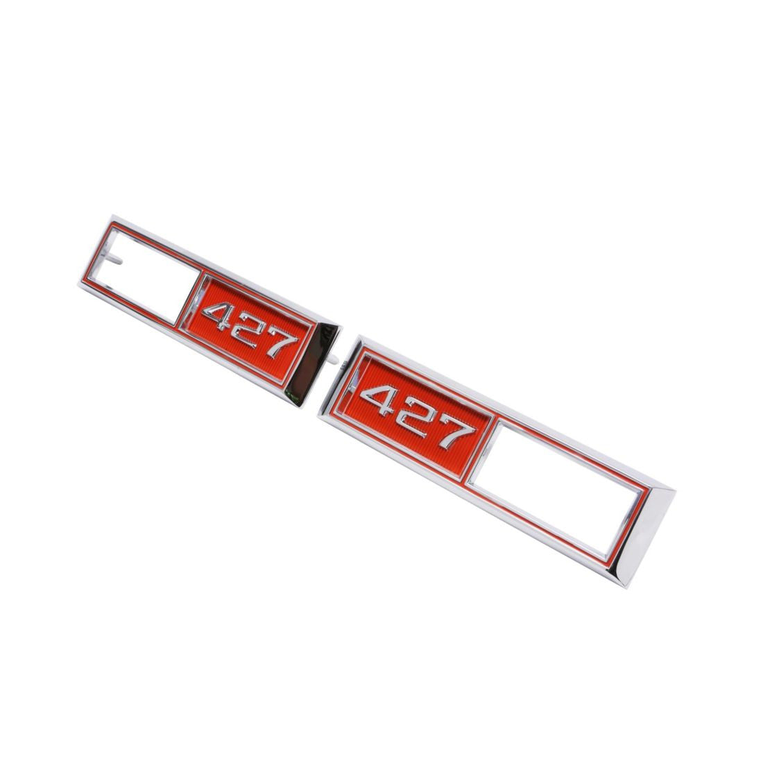 Trim Parts 1968 Chevelle/El Camino Front Marker Light Red "427" Bezel W/Fasteners, Pair - (4524A)