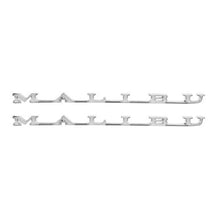 Trim Parts 1969 Chevrolet Chevelle Rear Quarter "Malibu" Emblem W/Fasteners, Pair - (4610)