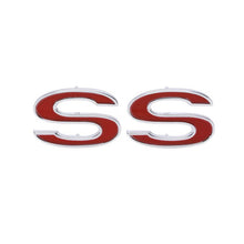 Trim Parts 1969-172 Chevelle/El Camino & 1969 Impala Red Front Fender "SS" Emblems, Each - (4620R)