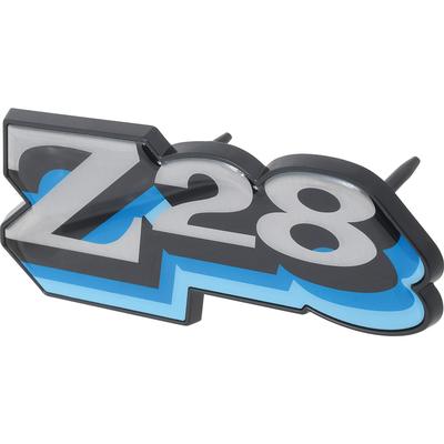 475530 - 1978 Camaro; Z28 Nameplate Front Grill Emblem; Blue / Light Blue