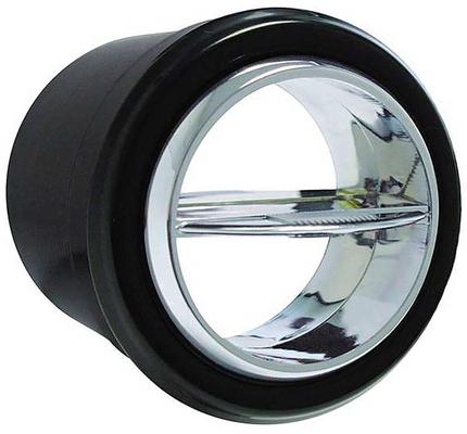 Vintage Air Standard Series Louver for 2.5-Inch Hose; Chrome w/ Black Bezel