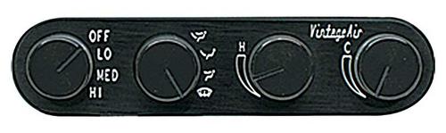 Vintage Air; Gen II Streanline 4-Knob Control Panel; Black Anodized