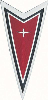 499724 - 1977-81 Firebird, Trans Am; Arrowhead Front Panel Emblem; Red; with Hardware; GM Licensed