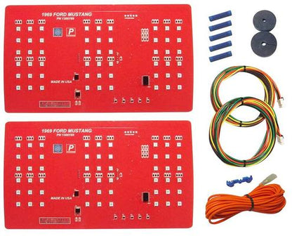 1969 Mustang; Digi-Tails LED Tail Lamp Set; 2 Panel Sequential