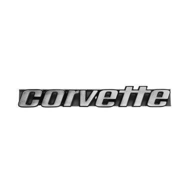 Trim Parts 1976-79 Chevrolvet Corvette Late Rear "Corvette" Emblem W/ Bracket, Each - (5031)