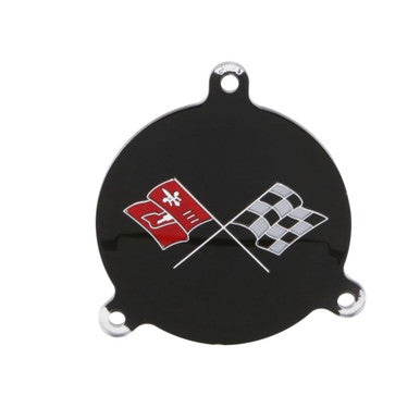 Trim Parts 1965-66 Corvette Spinner Emblem W/White Upper Left Hand Flag Corner, Each - (5072)