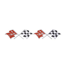 Trim Parts 1958-60 Chevrolet Corvette Front Fender "X-Flag" Emblem W/Fasteners, Pair - (5155)