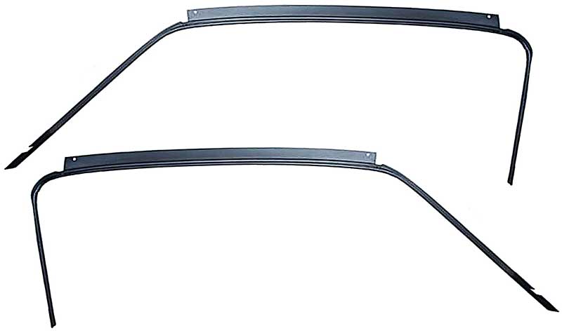 51700A - 1967-68 Ford Mustang; Fastback; Metal Roof Drip Rail; Pair; EDP Coated