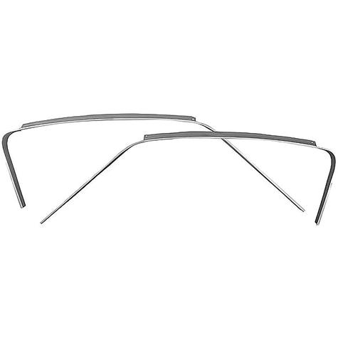 51700C - 1967-68 Ford Mustang; Fastback; Metal Roof Drip Rail; Pair; EDP Coated