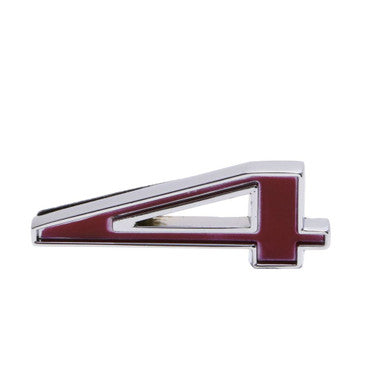Trim Parts GM Car/Truck Red Number "4" In Chevrolet Script W/Adhesive Tape, Each - (5188A)